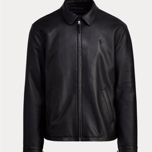 Polo by Ralph Lauren Dark Leather Bomber Jacket